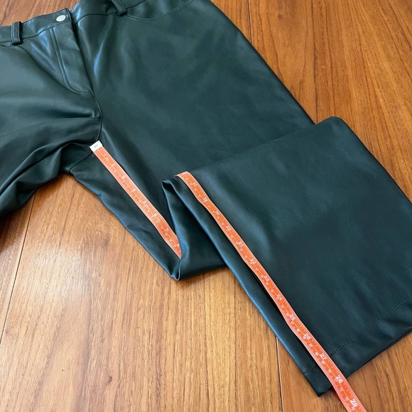 Anthropology Avec Les Filles Pants women’s sz XL trousers green Faux Leather EUC - Picture 8 of 9